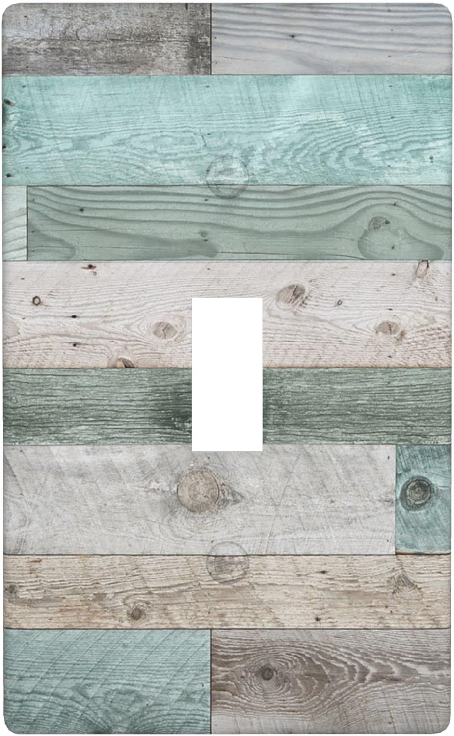 Farmhouse Decorative Light Switch Cover Rustic Retro 1 Gang Wall Plate Vintage Wood Single Toggle Switch Plate Covers for Home Kitchen Bathroom
