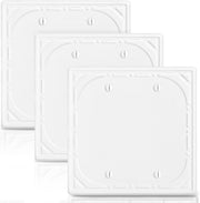 Double Blank Light Switch Covers Wall Plate, Metal Switch Plate Outlet Covers Off White Decorative 2 Gang Wall Plate - Classic Retro Style, 3 Pack