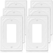 6 Pack Single Decorator Switch Covers Wall Plate, Off White Decorative Rocker Switch Plates Outlet Covers for Receptacle, GFCI Outlet, Dimmer - Classic Retro Style, 1 Gang Decorator