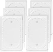 Off White Decorative Blank Light Switch Covers Plate, Metal Material 1 Gang Wall Plates for Blank Light Switch, Single Blank Switch Plate Cover - Classic Retro Style, 6 Pack