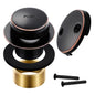 Matte Black Bathtub Drain Tip-Toe Tub Trim Set with Two-Hole Overflow Faceplate Bathroom Tub Drains Replacement Conversion Tub Drain Kit Assembly with Universal Fine & Coarse Thread