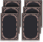 Oil Rubbed Bronze Decorative Blank Light Switch Covers Plate, Metal Material 1 Gang Wall Plates for Blank Light Switch, Single Blank Switch Plate Cover - Classic Retro Style, 6 Pack